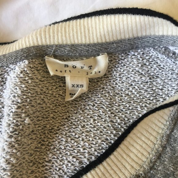 soft joie terry ringer crewneck sweatshirt/sweater - Picture 2 of 4